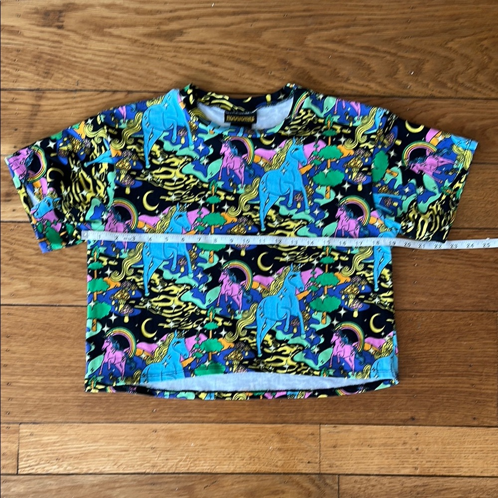 Nooworks Crop Tee in Unicorn Forest